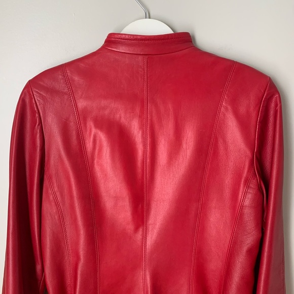 Danier deep red XS leather blazer - Picture 11 of 15
